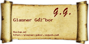 Glasner Gábor névjegykártya